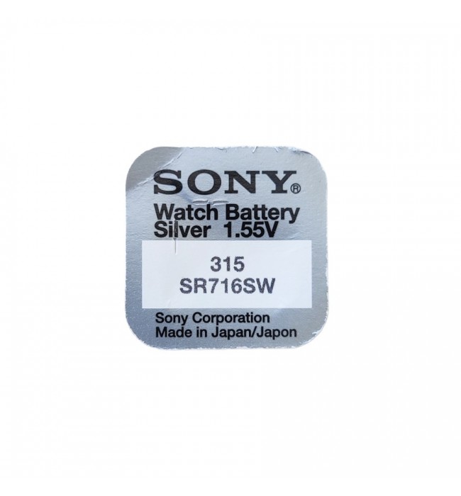 Sony 315 batteries for quartz watches with silver oxides 1.55 volts