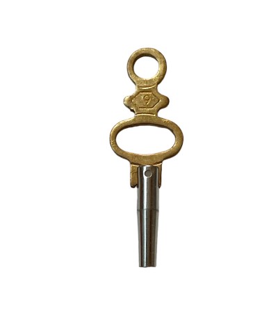 Pocket key No.6 nickel-plated steel shaft and punched brass handle 1.40 mm