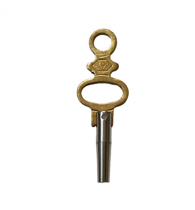 Pocket key No.6 nickel-plated steel shaft and punched brass handle 1.40 mm