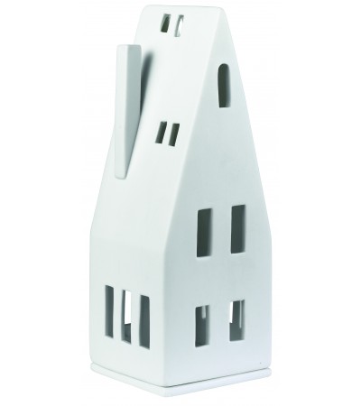 Illuminated House with Sharp Roof