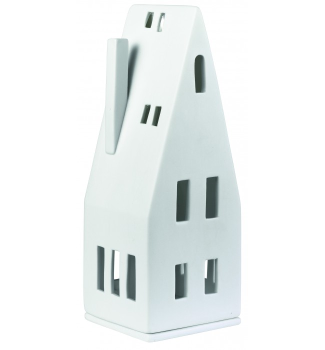 Illuminated House with Sharp Roof