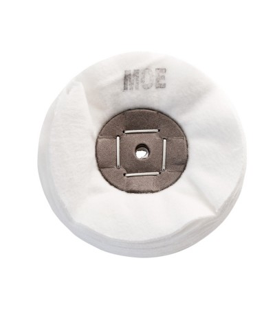 Merard Polishing wheel for finishing N° MOE, white flannel Ø 100 mm, 30 folds