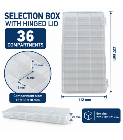 Selection box with hinged lid 36 compartments