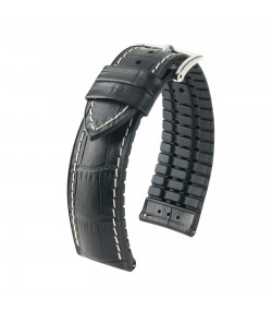 Hirsch watch leather calfskin strap George L black 22mm 0925128050-2-22