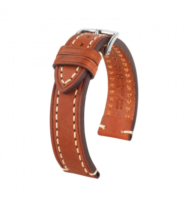 Hirsch Liberty Artisan L brown calf leather watch strap 24 mm 10900270-2-24