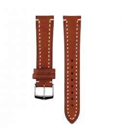Hirsch Liberty Artisan L brown calf leather watch strap 24 mm 10900270-2-24