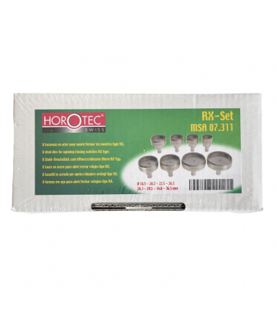 Horotec MSA 07.311 set of 8 dies for Rolex watch case back remover