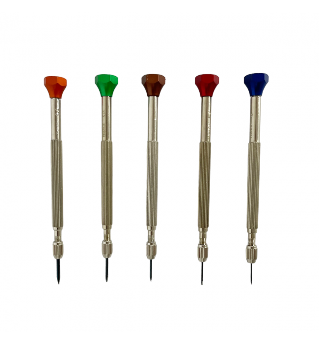 Horotec MSA 01.225 set of 5 screwdrivers for watchmakers 0.60 mm to 1.50 mm