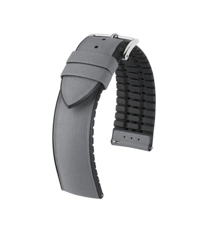 Hirsch Arne grey/silver watch strap 20 mm 0925094030-2-20