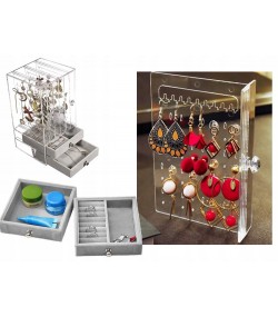 Gugita Elegant Transparent Grey Jewellery Organiser and Display Box