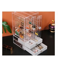 Gugita Elegant Transparent Grey Jewellery Organiser and Display Box