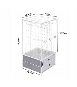 Gugita Elegant Transparent Grey Jewellery Organiser and Display Box