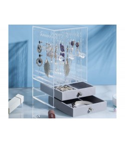 Gugita Elegant Transparent Grey Jewellery Organiser and Display Box
