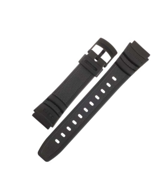 Черна пластмасова каишка за часовник Casio W-93H, 16 мм