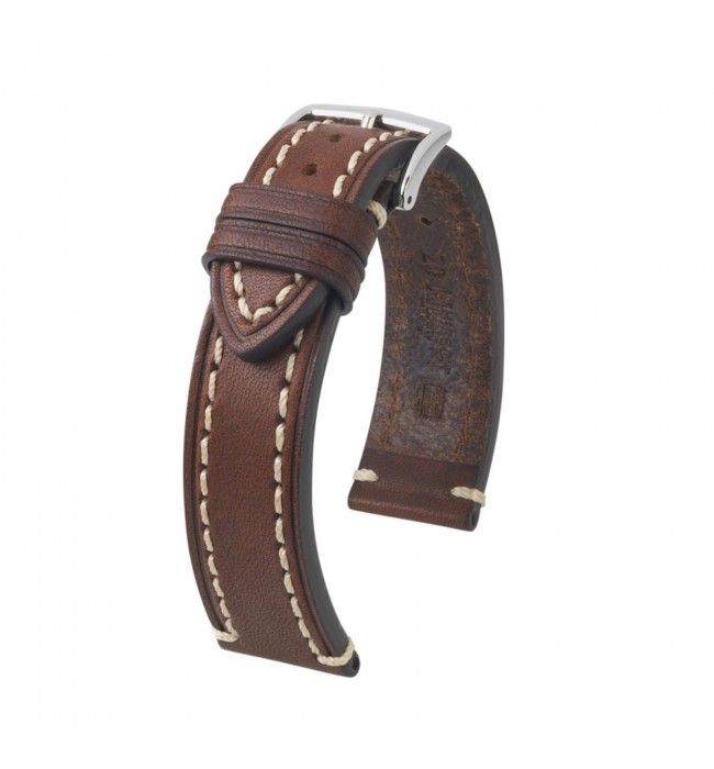 Кожена каишка за часовник Hirsch Liberty Artisan L кафява 22 мм
