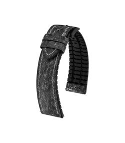 Кожена каишка за часовник Hirsch Stone L тъмносива, 21 мм