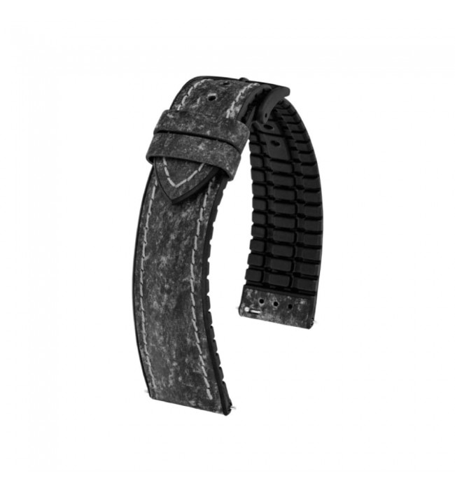 Кожена каишка за часовник Hirsch Stone L тъмносива, 21 мм
