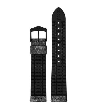 Кожена каишка за часовник Hirsch Stone L тъмносива, 21 мм