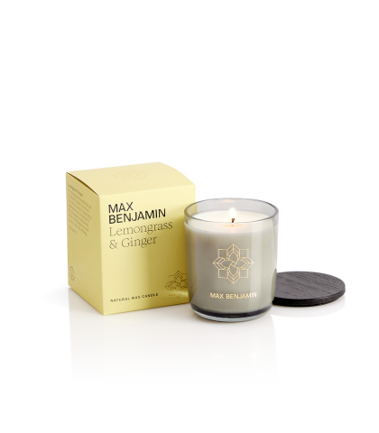 Max Benjamin Luxury Natural Candle & Lid – Lemongrass & Ginger