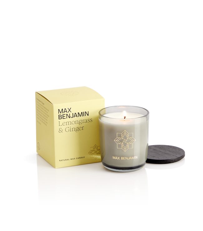 Max Benjamin Luxury Natural Candle & Lid – Lemongrass & Ginger