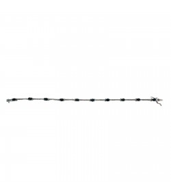 14k White Gold Tennis Bracelet with Diamonds and Blue Stones