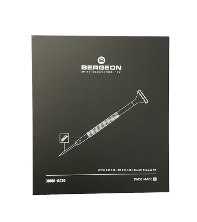 Bergeon 30081-AC10 set of 10 INOX watchmaker screwdrivers in box