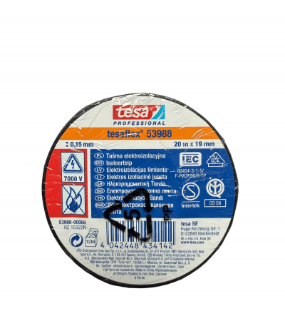 Tesa 53988-00001-00 insulating tape tesa® 53988 black (L x B) 20m x 19mm 1 Rolle(n)