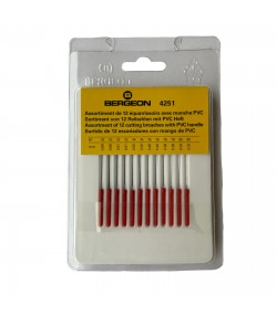 Комплект от 12 резачки с дръжки Bergeon 4251 (0.33mm - 0.69mm)