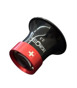 Horotec MSA00.025-2.5 eyeglass loupe black plastic with aluminium screwed ring x5