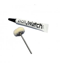 PolyWatch plastic watch crystal scratch remover polish with Scotch Brite miniature small polishing brushes fine 2.35mm