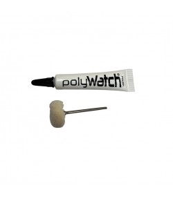 PolyWatch plastic watch crystal scratch remover polish with Scotch Brite miniature small polishing brushes fine 2.35mm