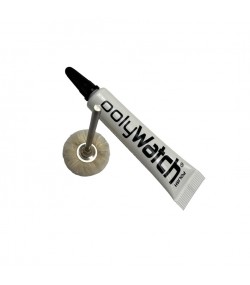 PolyWatch plastic watch crystal scratch remover polish with Scotch Brite miniature small polishing brushes fine 2.35mm