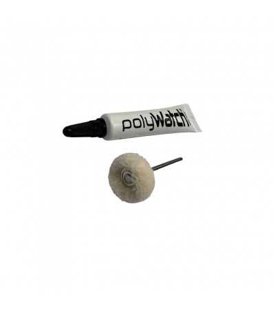 PolyWatch plastic watch crystal scratch remover polish with Scotch Brite miniature small polishing brushes fine 2.35mm