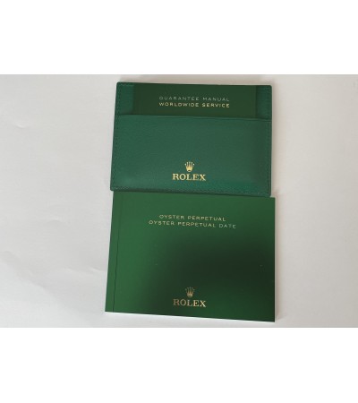 New Rolex Oyster Perpetual booklet set with guarantee manual and leather holder