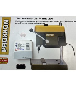 Настолна бормашина Proxxon TBM 220 85W 230V с 6 цанги и патрон