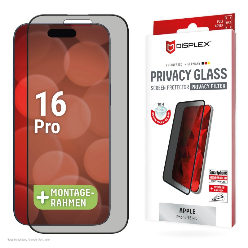 Стъкло за защита на екрана с поверителност Displex за iPhone 16 Pro Стъкло за защита на екрана с поверителност Displex за iPhone 16 Pro