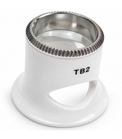 Bergeon 2611-TB-2 loupe, white, biconvex, ventilation port, magnification 5