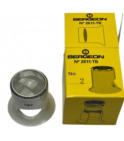 Bergeon 2611-TB-2 loupe, white, biconvex, ventilation port, magnification 5
