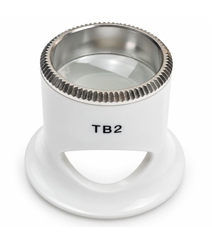 Bergeon 2611-TB-2 loupe, white, biconvex, ventilation port, magnification 5