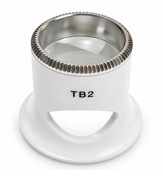 Bergeon 2611-TB-2 loupe, white, biconvex, ventilation port, magnification 5