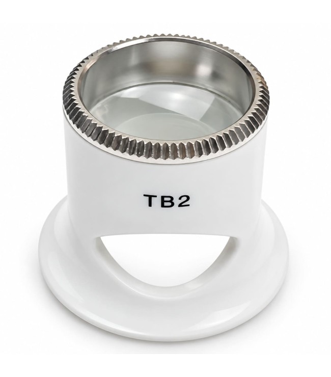 Bergeon 2611-TB-2 loupe, white, biconvex, ventilation port, magnification 5