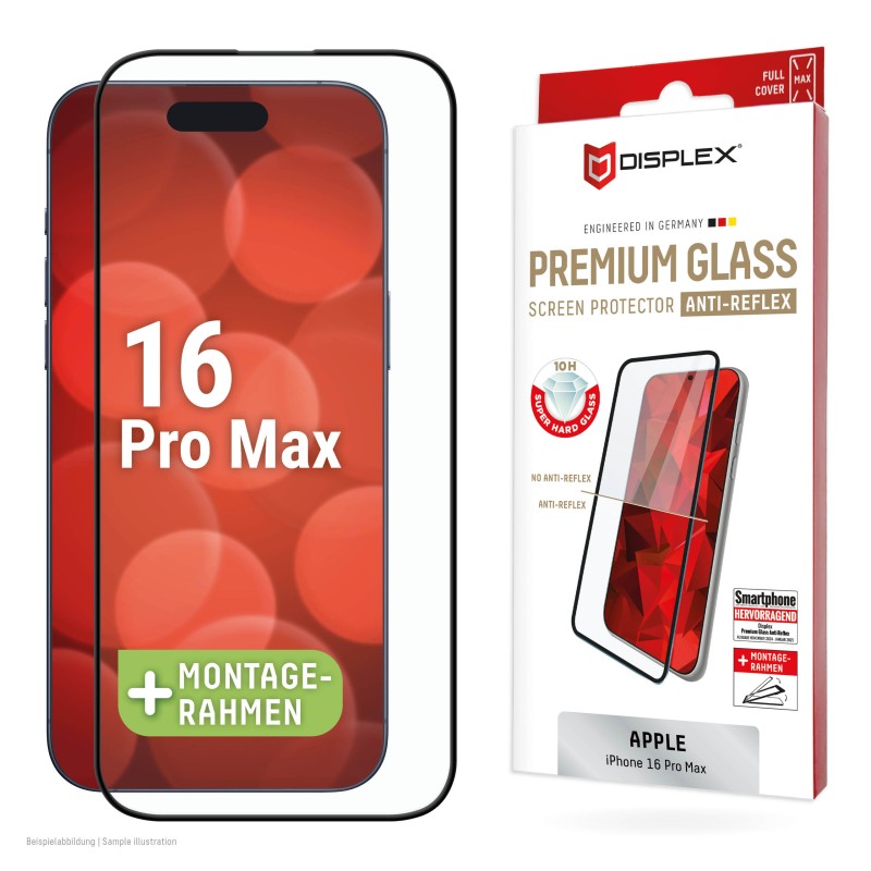Premium антирефлексно защитно стъкло за iPhone 16 Pro Max от Displex Premium антирефлексно защитно стъкло за iPhone 16 Pro Max от Displex