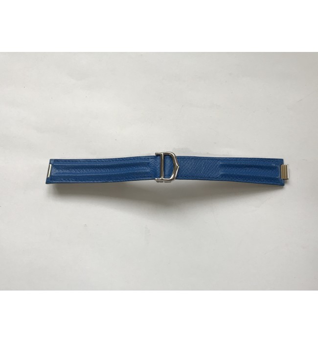 Cartier blue leather strap with clasp 18mm