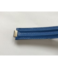 Cartier blue leather strap with clasp 18mm