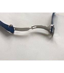 Cartier blue leather strap with clasp 18mm