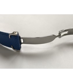 Cartier blue leather strap with clasp 18mm
