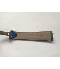 Cartier blue leather strap with clasp 18mm