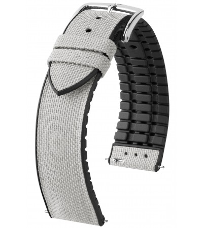 Hirsch Arne grey/silver watch strap 18 mm 0925094030-2-18