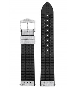 Hirsch Arne grey/silver watch strap 18 mm 0925094030-2-18