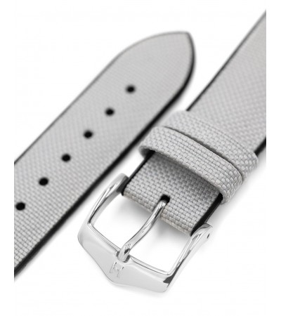 Hirsch Arne grey/silver watch strap 18 mm 0925094030-2-18